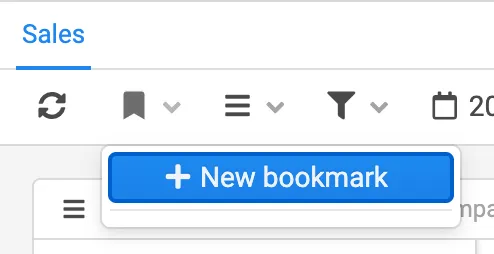 Bookmark menu