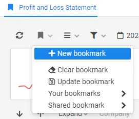 Bookmark menu