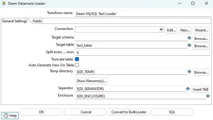 Deem MySQL Text Loader