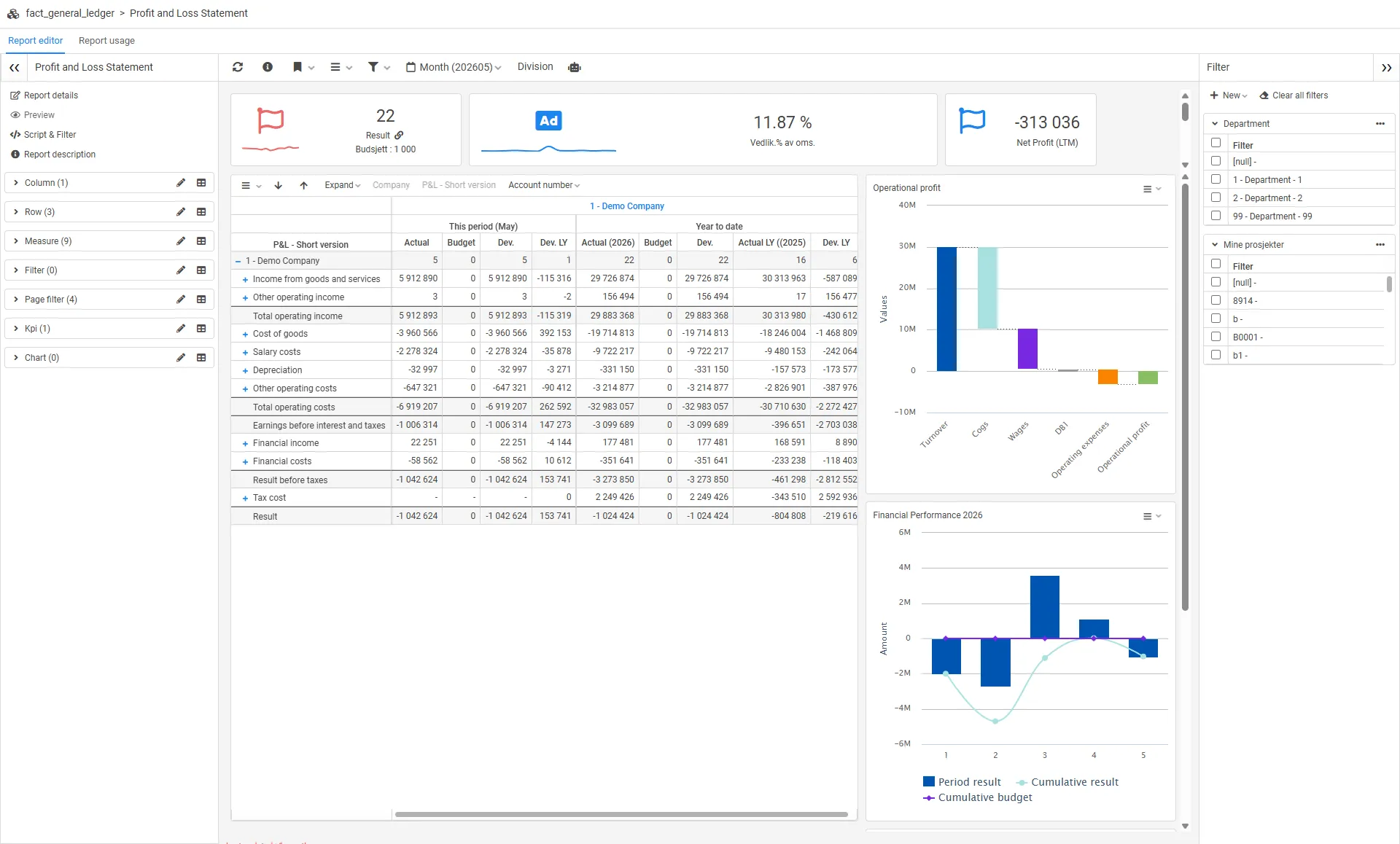 Report preview